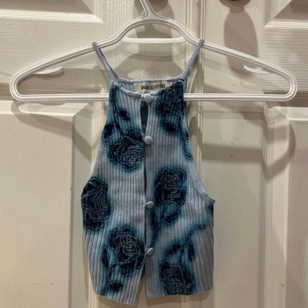Urban outfitters blue rose sweater tank top